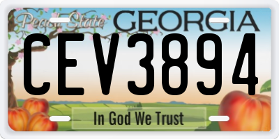 GA license plate CEV3894