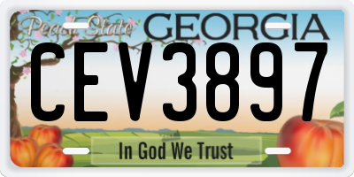 GA license plate CEV3897