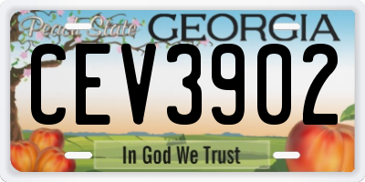 GA license plate CEV3902