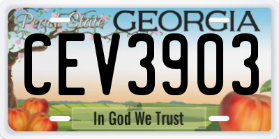 GA license plate CEV3903