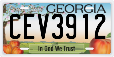 GA license plate CEV3912