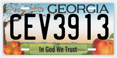 GA license plate CEV3913