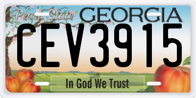 GA license plate CEV3915