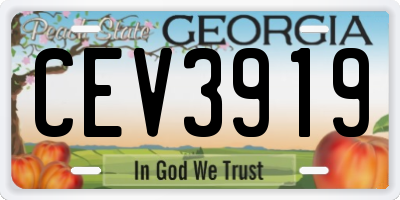 GA license plate CEV3919