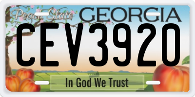 GA license plate CEV3920