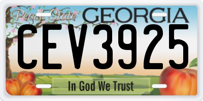 GA license plate CEV3925