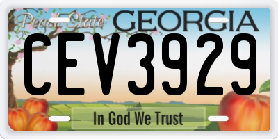 GA license plate CEV3929