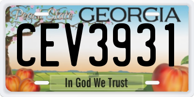 GA license plate CEV3931
