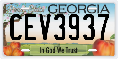 GA license plate CEV3937