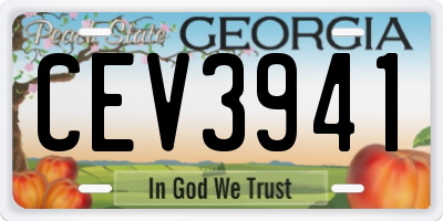 GA license plate CEV3941