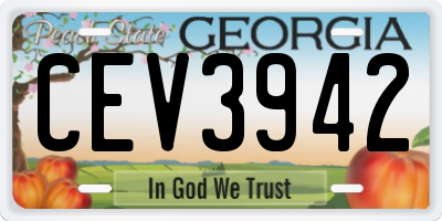 GA license plate CEV3942