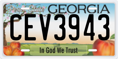 GA license plate CEV3943