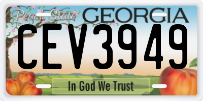 GA license plate CEV3949