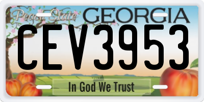 GA license plate CEV3953