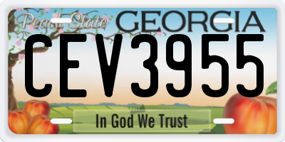 GA license plate CEV3955