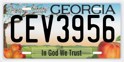 GA license plate CEV3956