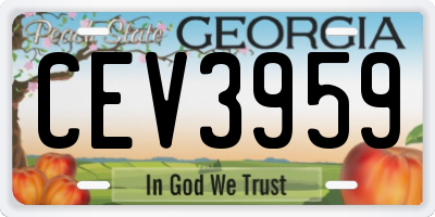 GA license plate CEV3959