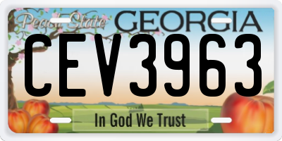 GA license plate CEV3963