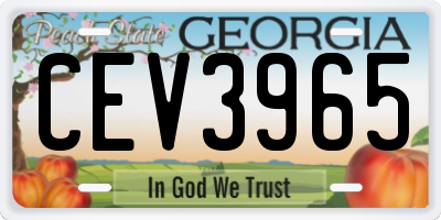 GA license plate CEV3965