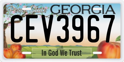 GA license plate CEV3967