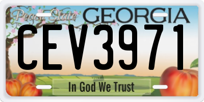 GA license plate CEV3971
