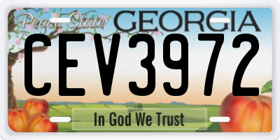 GA license plate CEV3972