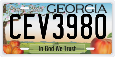 GA license plate CEV3980