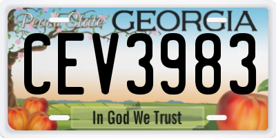 GA license plate CEV3983