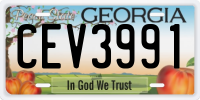 GA license plate CEV3991