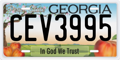 GA license plate CEV3995