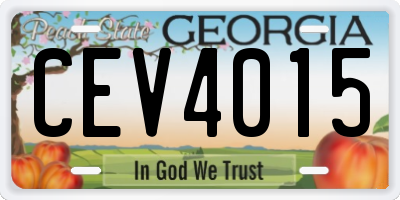 GA license plate CEV4015