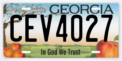GA license plate CEV4027