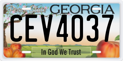 GA license plate CEV4037