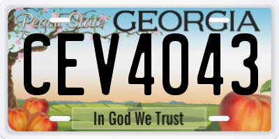 GA license plate CEV4043