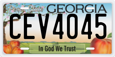 GA license plate CEV4045