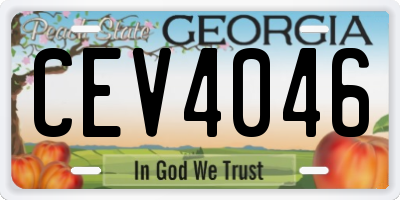 GA license plate CEV4046