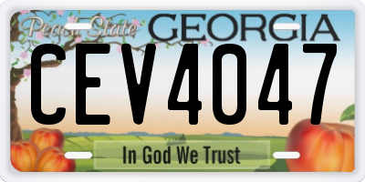 GA license plate CEV4047