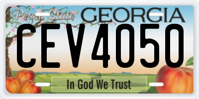 GA license plate CEV4050