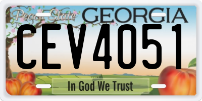 GA license plate CEV4051