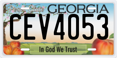 GA license plate CEV4053