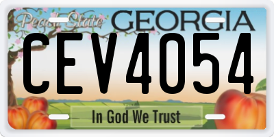GA license plate CEV4054