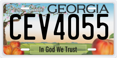 GA license plate CEV4055