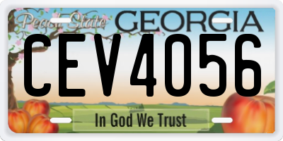 GA license plate CEV4056