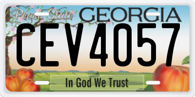 GA license plate CEV4057