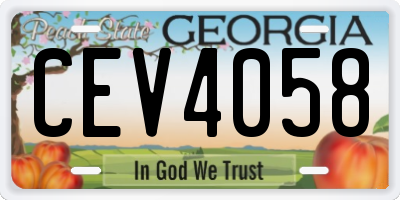 GA license plate CEV4058