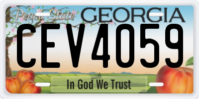 GA license plate CEV4059