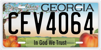 GA license plate CEV4064
