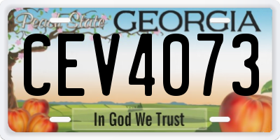 GA license plate CEV4073