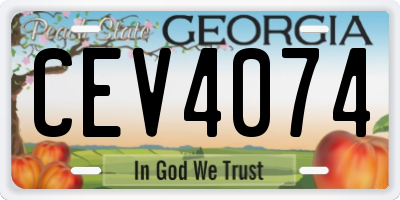 GA license plate CEV4074