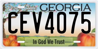 GA license plate CEV4075